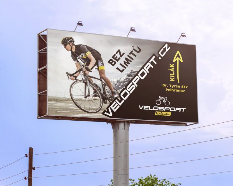 Billboard - grafický návrh, velkoplošný tisk. Klient: Velosport Valenta