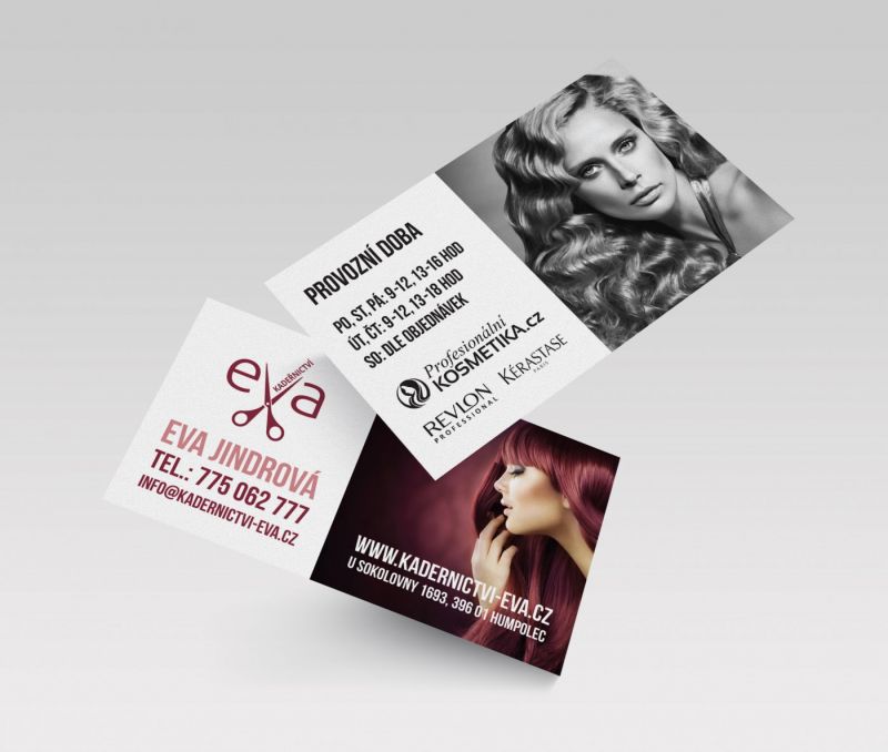 Kadeřnictví Eva - výroba logotypu, vizitky, tiskoviny