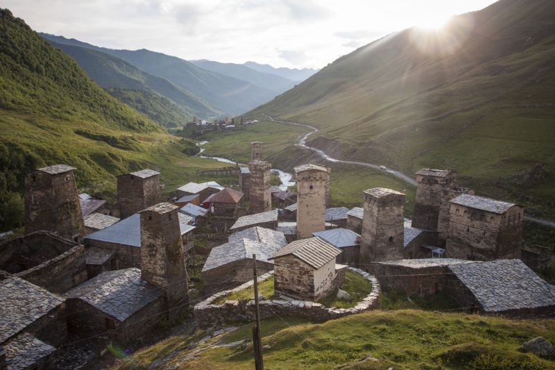 Ushguli - nejvýše položená trvale obydlená vesnice v Evropě - Kavkaz, Gruzie